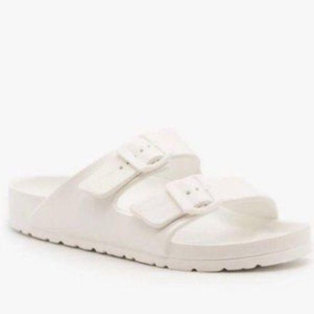 !! RESTOCKED !! Foam Double Buckle Sandals – White - Picture 2 of 6